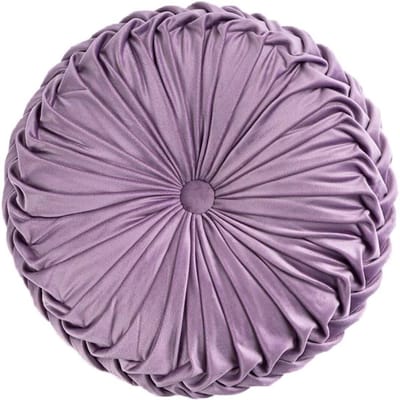 Decoratief Kussen - Sierkussen - Woonkamer Inrichten - Handgemaakte Vouwvorm - 35 cm Diameter - Lichtpaars