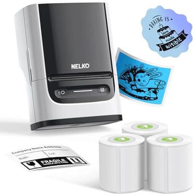 Draagbare Bluetooth Labelprinter met Thermische Printtechnologie voor Kleine Bedrijven - 6,5 cm Etikettenmaker met 3 Etiketten