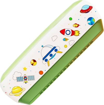 Mondharmonica - Muziek speelgoed - Muziek ontdekken - Wasbaar ontwerp - 18 cm - Ruimte planeet