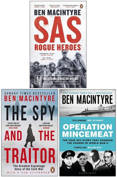 3 Boeken Set Oorlogshistorie: SAS Rogue Heroes, Spion en Verrader, Operatie Mincemeat