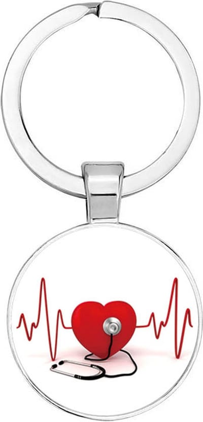 Akyol - Hartslag Sleutelhanger - dokter - iemand die een dokter is - werk - cadeau - verjaardag - geschenk - gift - welkomst cadeau - afscheidscadeau - 2,5 x 2,5 CM