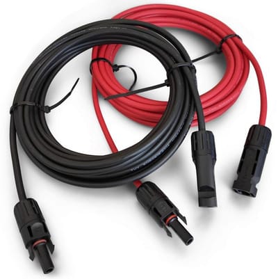 Zonnepaneel Verlengkabel 4mm² | PV Kabel 1800V DC | Dubbele Isolatie | UV- & Weerbestendig | 3m Zwart + 3m Rood