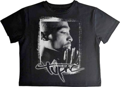 Tupac - Spray Photo Crop top - XS - Zwart