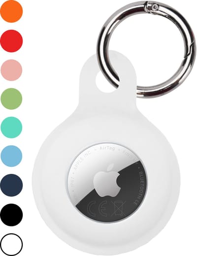 Hoesje Geschikt voor Apple AirTag 2e generatie Hoesje Sleutelhanger Houder - Siliconen Hoesje Geschikt voor Apple AirTag 2 Hoesje - Wit