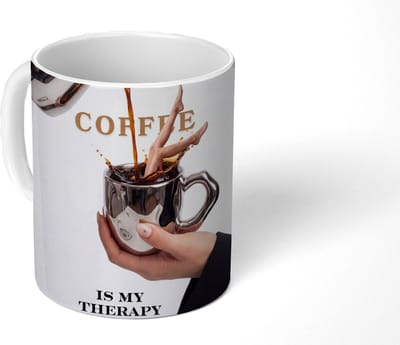 Mok - Koffiemok - Koffie - Mok - Kan - Therapie - Mokken - 350 ML - Beker - Koffiemokken - Theemok