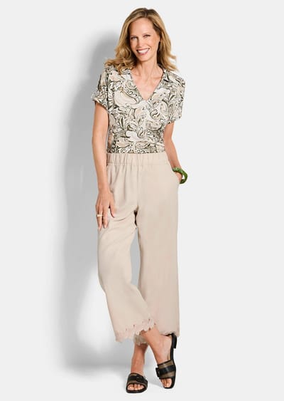 Culotte VERA met kanten rand - steengrijs - Gr. 19 van Goldner Fashion