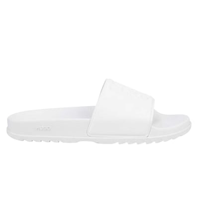 Hugo Boss Dames/Dames Match It Stacked Logo Flat Sliders (Wit)