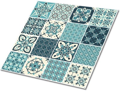 Tulup PVC Tegels - Portugees Patroon Vinyl Tegels - 30 cm x 30 cm - Grijs Zelfklevende PVC Tegels - Verpakking van 9 stuks - Zelfklevende Vinyl Tegels - Mozaïek Plaktegels - Vinyl Vloer Tegels - Plaktegels keuken en Badkamer