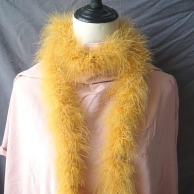 Feather Boa van 2 meter voor kostuumaccessoires, bruiloften, themafeesten en carnaval met gouden veren