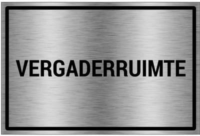 Vergaderruimte bord - gecoat brushed aluminium - grijs zwart | 30 x 20 cm