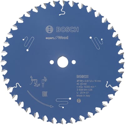 Bosch cirkelzaagblad Expert for Woodl 184x16x2.6 MM, T40 - Bosch 2608644036