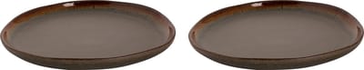 Palmer - David Mucky - Bord - 2 stuks - ø 22 cm - Bruin - Stoneware - Bordenset