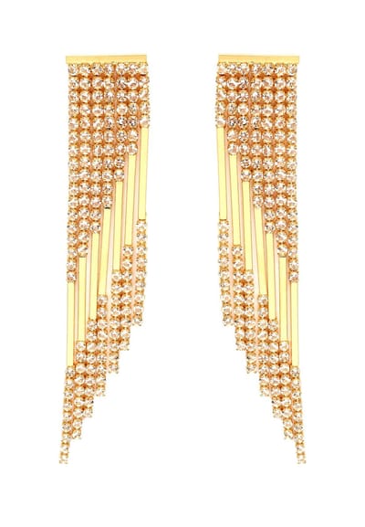 AVANT-GARDE PARIS Diva Fringed Dangle Earrings - Goud 1.5cm X 8.5cm - 1 stuk - Cubic zirconia stenen en luxe ontwerp