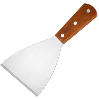 Houten Handvat Roestvrij Staal Schuine Spatel Steak Burger Pannenkoek Pizza Schraper Schep Keuken Kookgerei Barbecue Gereedschap