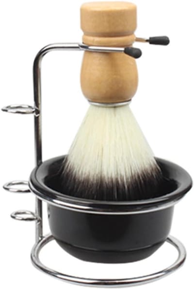 Scheerset - Scheerkwast Kom - Traditioneel Scheren - Ergonomisch Ontwerp - 12x8.5cm - Zwart