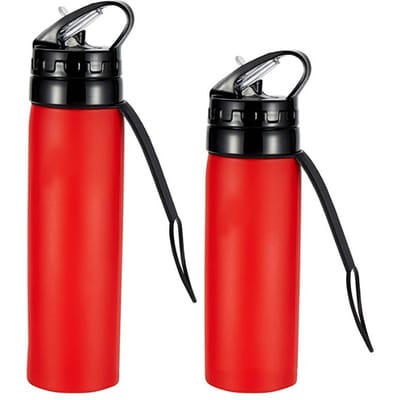 Outdoor Creatieve Sport Siliconen Opvouwbare Waterkoker Reizen Bergbeklimmen Fietsen Draagbare Waterfles Opvouwbare Beker Cadeaubeker 600ml1PCS rood