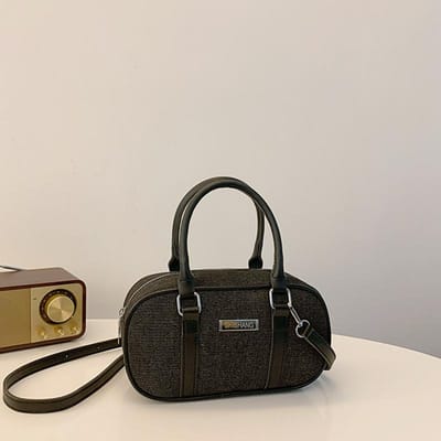Populaire Denim Boston Tas Lente Dames Veelzijdig Nieuw Trendy Mode Eén Schouder Crossbody Tas separate bag gray