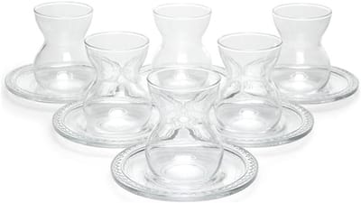 12-delige theeglazenset Cay Bardagi 6x theeglas + 6x schoteltje