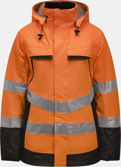 Jobman 1383 Hi-Vis Lined Jacket 65138362 - Oranje/Zwart - XXL