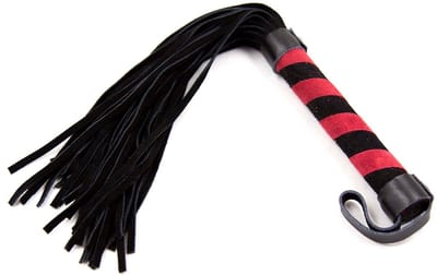 Smart Moves - Lederen Flogger - 39 cm - Zwart/Rood