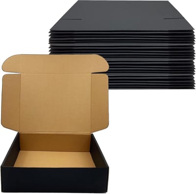 24 Stuks Zwarte Verzenddozen 11x9x3 Inch - Kartonnen Verpakking voor Verzending en Cadeaus