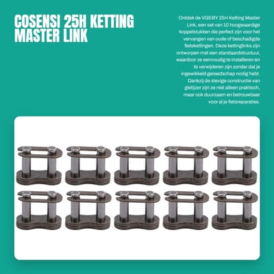 Dailygoods- Kettingverbinder 25H - 10 Stuks - Duurzaam - Eenvoudig te installeren - Gemaakt van gietijzer - Vervangt oude schakels - Kettinglink