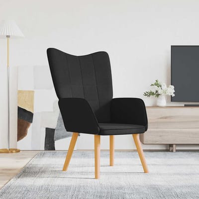vidaXL - Relaxstoel - stof - zwart