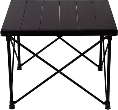 Kampeertafel Aluminium - Opvouwbare Tafel - Picknick Buiten - In Hoogte Verstelbaar - 70 x 65 cm - Zwart