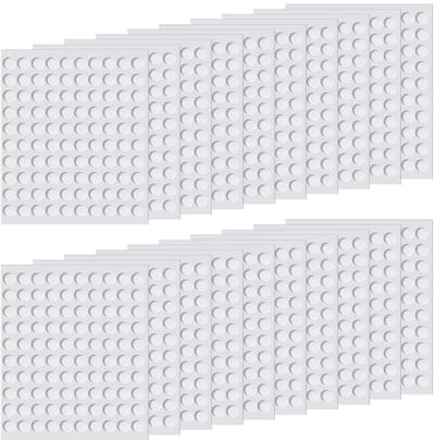 TIESOME Pack of 2000 Double-Sided Adhesive Dots, 6 mm Round Photo Adhesive Pads, White, No Trace Adhesive Dots, Adhesive Dots for Poster, Balloon, Festival Decoration, DIY