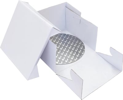 Ronde kunststof taartplateau en taartdoos - wit - 33 cm - 33 x 33 x 152 cm