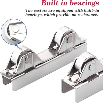 Qrity 4 stuks metalen glazen deur katrol wielen, schuifdeur track glas dubbele katrol voor glas dikte van 6 mm
