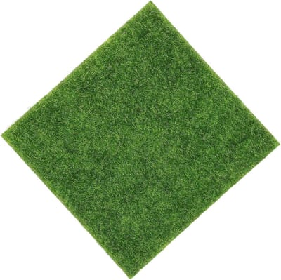 Kunstgrasmat - Decoratie gras - Buiten decoreren - Realistisch ontwerp - 15 x 15 cm - Groen