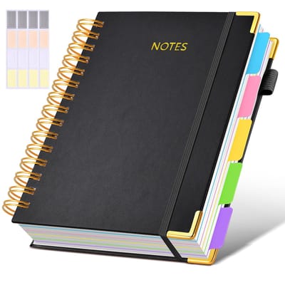 carmdering - Notitieboek - Schetsboek - Reis Dagboek - Travelers Notebook - A5, 300 pagina's, 100GSM, lederen hardcover - 180° plat open, penlus, elastieken band - Perfect voor school, werk en reis