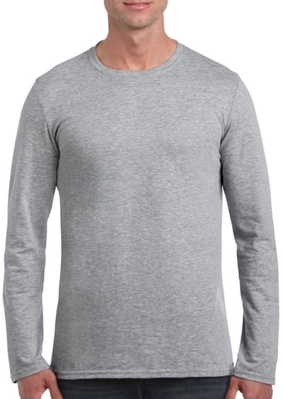 Basic heren t-shirt grijs met lange mouwen - Herenkleding - herenshirt met lange mouw 2XL