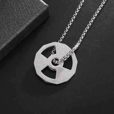 Nouveaux Accessoires d'Haltères et d'Haltères Européens et Américains Nouveau Collier de Perles en Acier Inoxydable Pendentif Homme black