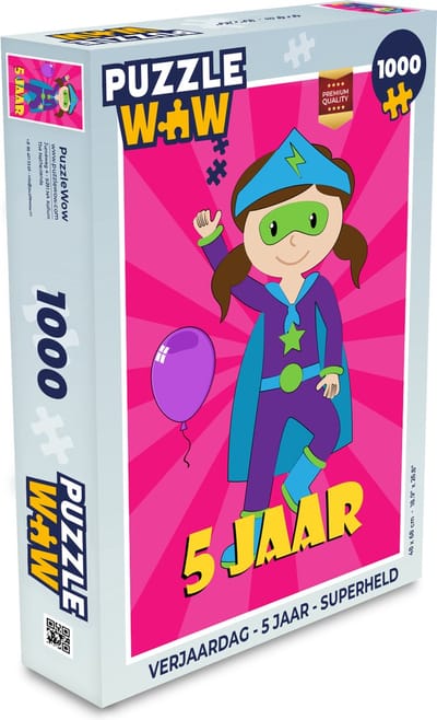 Puzzel Verjaardag - 5 Jaar - Superheld - Legpuzzel - Puzzel 1000 stukjes volwassenen