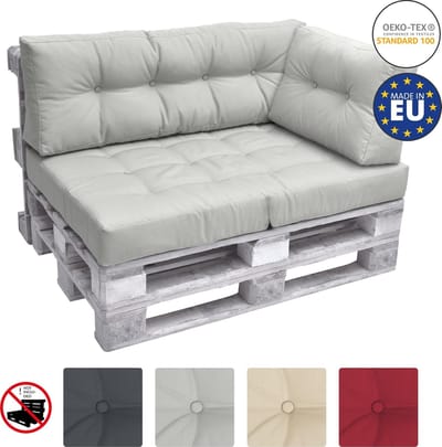 Beautissu Elements – Palletkussen 60x40cm - Zijkussen Licht Grijs – Wasbare Hoes