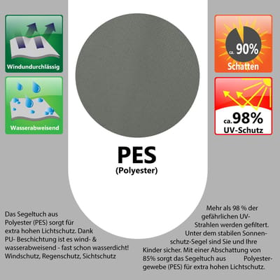 3x3 Zonnezeil Vierkant - Waterdicht Tuinzeil Schaduwdoek Patio Terras Balkon Tuinluifel Zonwering