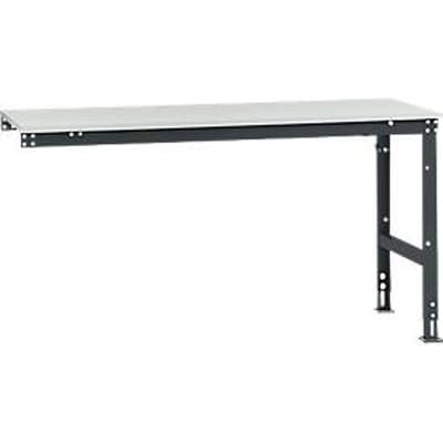 Manuflex aanbouwtafel UNIVERSAL Standaard, 1750 x 800 mm, melamine lichtgrijs, antraciet