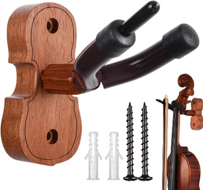 Houten Gitaar Wandhouder - Sterke Houder Rack Display, Mahonie Haak Beugel | Veilig Lading Dragende Haak Ondersteuningssysteem, Unieke Instrument Organizer voor Akoestische Elektrische Viool Altviool