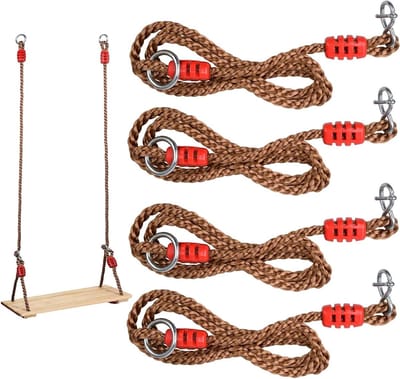 WOPPLXY 4 stuks verstelbaar schommeltouw, 1,8 m PE-kunststof verlengkabel voor schommel, hangmat, hangstoel