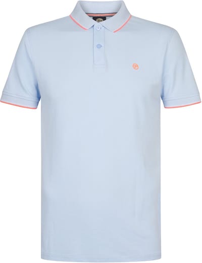 Petrol Industries Polo Shirt Heren - Klassieke Polo - Openstaande Kraag - Korte Mouwen - 100% Katoen - Effen Design - Blauw - Maat L