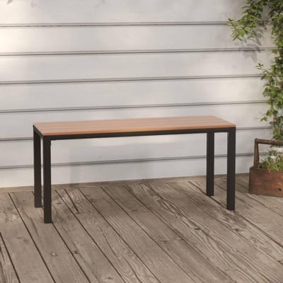 Tuinbank - Buitenbank Zitbank - Ontspannen Buiten - Duurzaam WPC Materiaal - 110 cm - Bruin Zwart