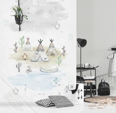 INGK Kinderbehang - Tipi Time Grey