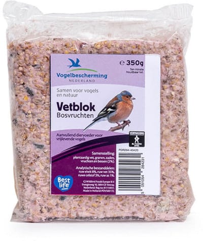 Wildbird Vbn Vetblok Bosvruchten - Tuinvogelvoer - 11.5x10x3 cm 350 g