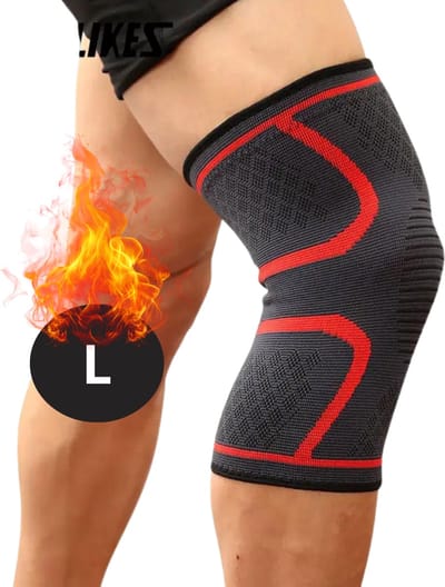 Nivard Kniebrace - Sportbrace Knie - Knee Sleeves - Knee Sleeves Powerlifting - Compressie Knie Brace - Knee Wraps - Knee Support - Dames - Heren - Comfortabel - Rood - Maat L