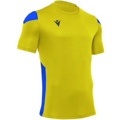Macron Polis Shirt Korte Mouw Heren - Geel / Royal | Maat: M