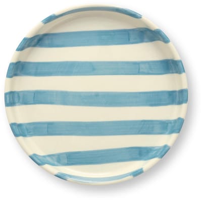 VT Wonen - Gebaksbord Stripes Lichtblauw - Magnetronbestendig - Vaatwasserbestendig
