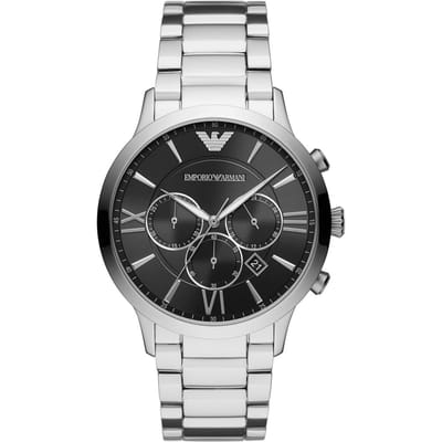 Emporio Armani Giovanni Noir Argent Métal Chronographe à Quartz Homme AR11208 noir