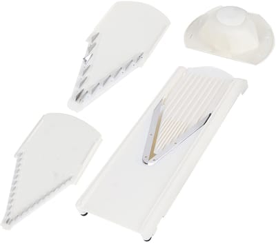 SPHProducts - Mandoline-groentesnijder - V-vormige raspsnijder - Duurzaam snijgereedschap - Wit - Multifunctioneel - Geschikt voor groenten en fruit